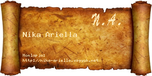 Nika Ariella névjegykártya